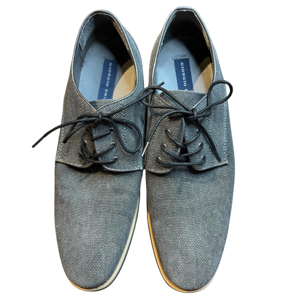 Giorgio Brutini Shoes Mens Size 12 Gray Fabric Derby Lace‎ Up Dress Casual